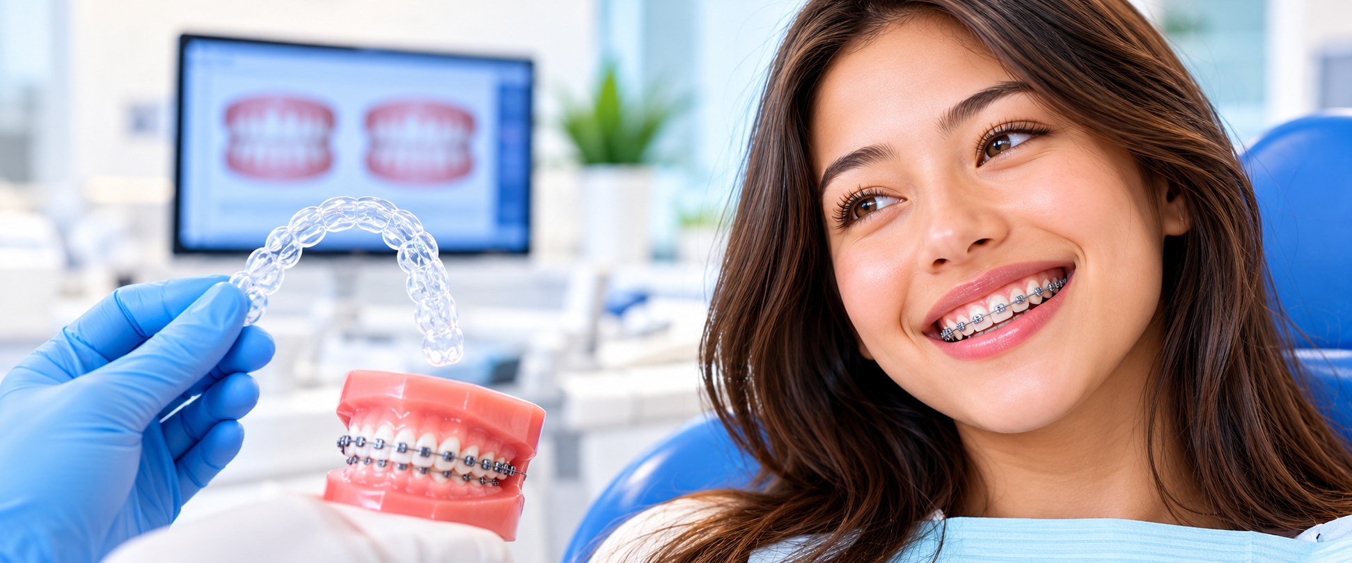 Illustration of orthodontic braces